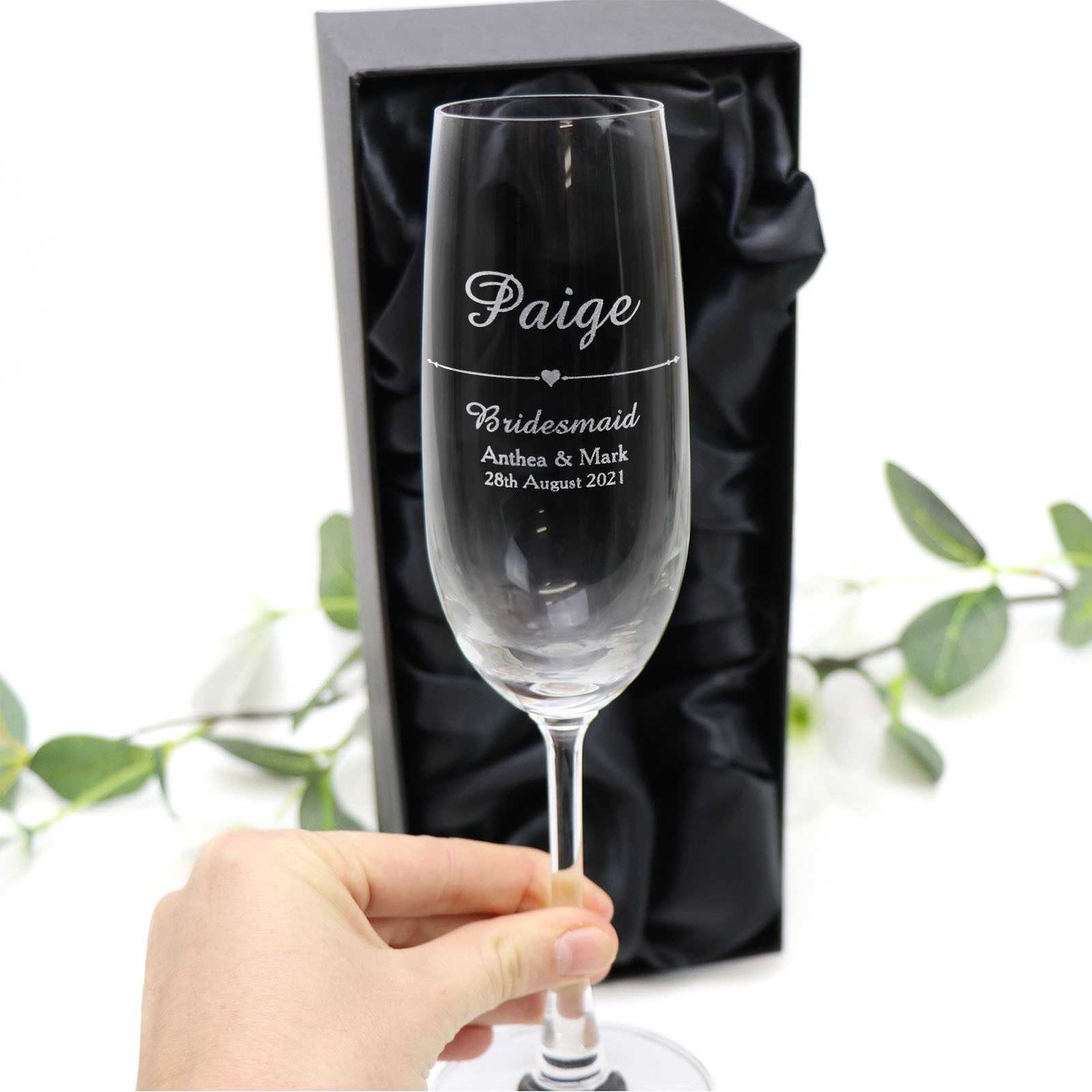 Engraved Glassware Engraved 215ml Champagne Wedding Glasses Personalised wine