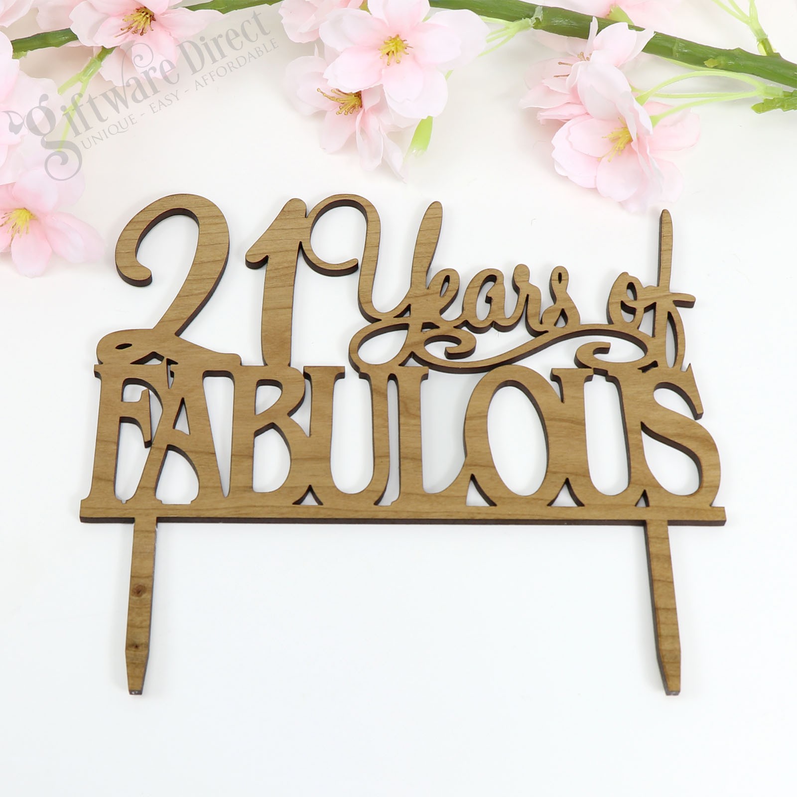 21st Birthday Present Ideas 21 Years of Fabulous Birthday Bamboo Cake Topper Any Age topper