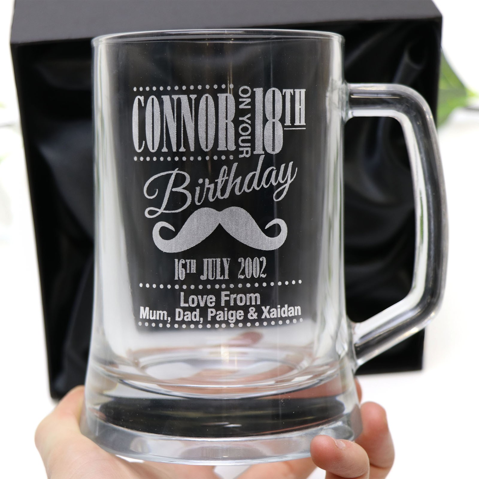 Personalised Gifts Birthday Engraved Beer Mug Glass birthday