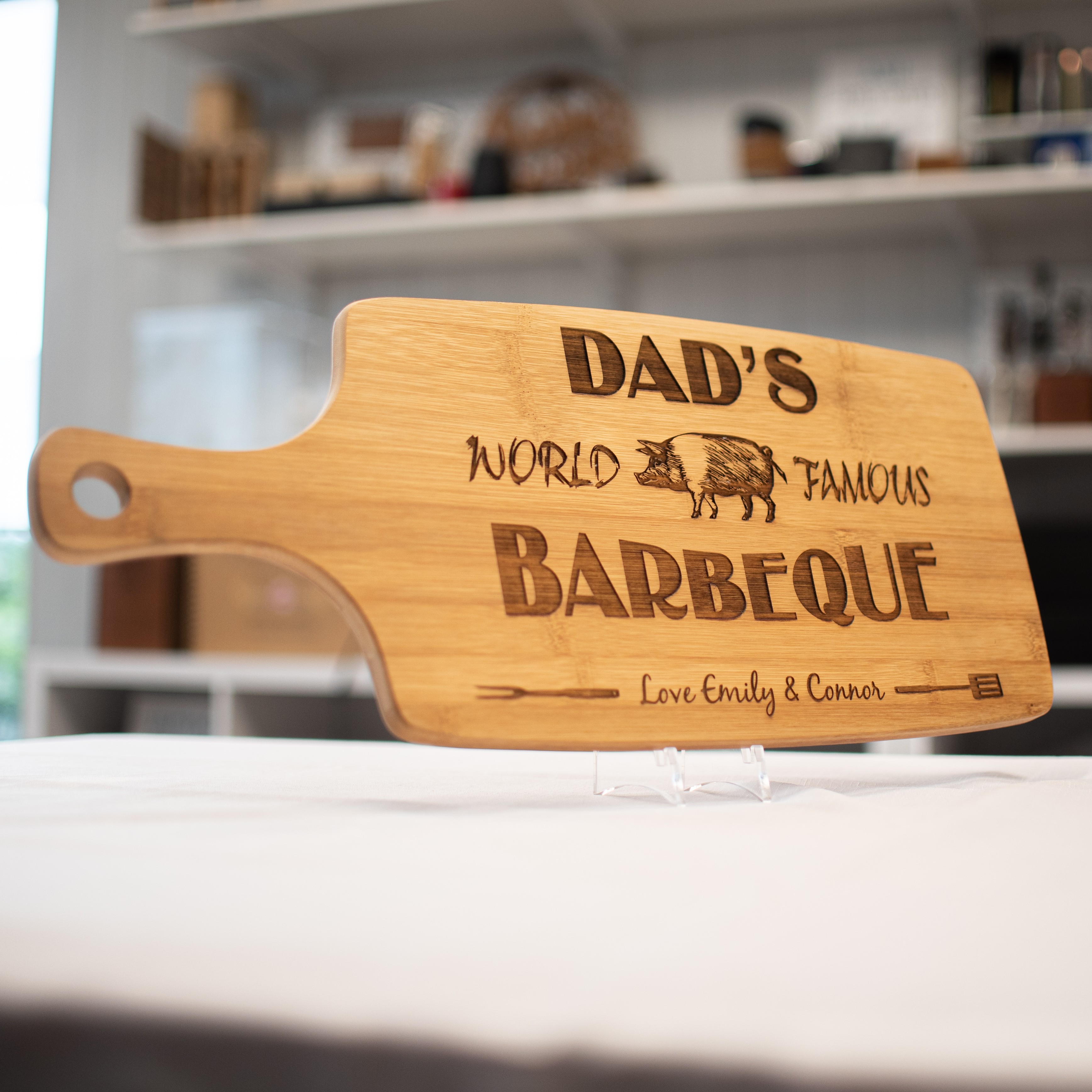 Proof Product 5D Fathers Day Engraved Wooden Cutting Board Chopping Personalised Gift Hardwood BBQ custom